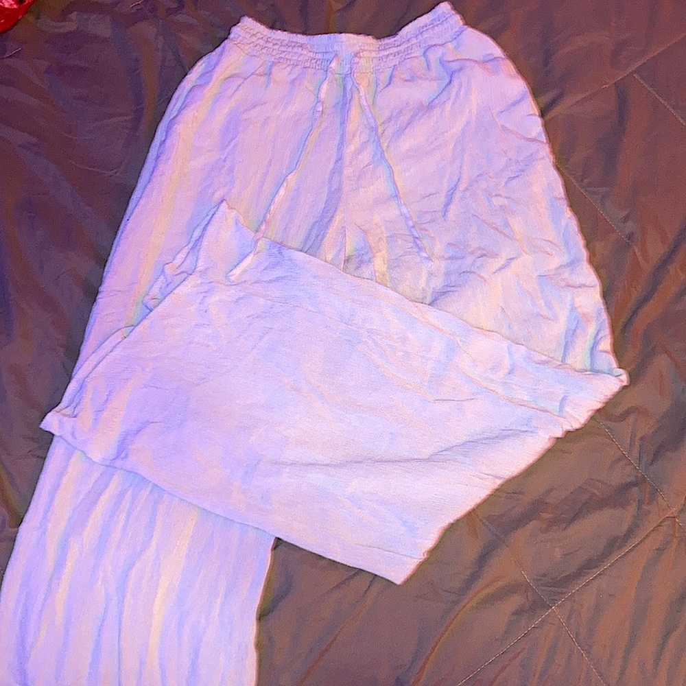 light blue flowy pants